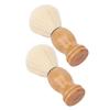 Mini Shaving Brush Synthetic Wooden Handle Soft Men Shaving Brush for Travel Home Use