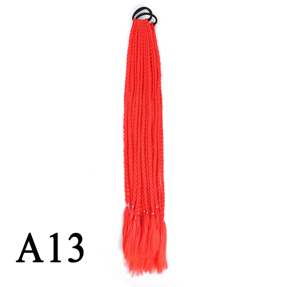 Плетеный хвост с резинкой, черный плетеный хвост ручной работы из термостойкого волокна, шиньоны с конским хвостом для девочек