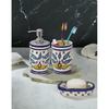 Ceramic Bathroom Accessories Set of 3 | Modern Hand-Painted Bath Set with 300ml Soap Dispenser, Toothbrush Holder & Soap Dish | Home Decor Items