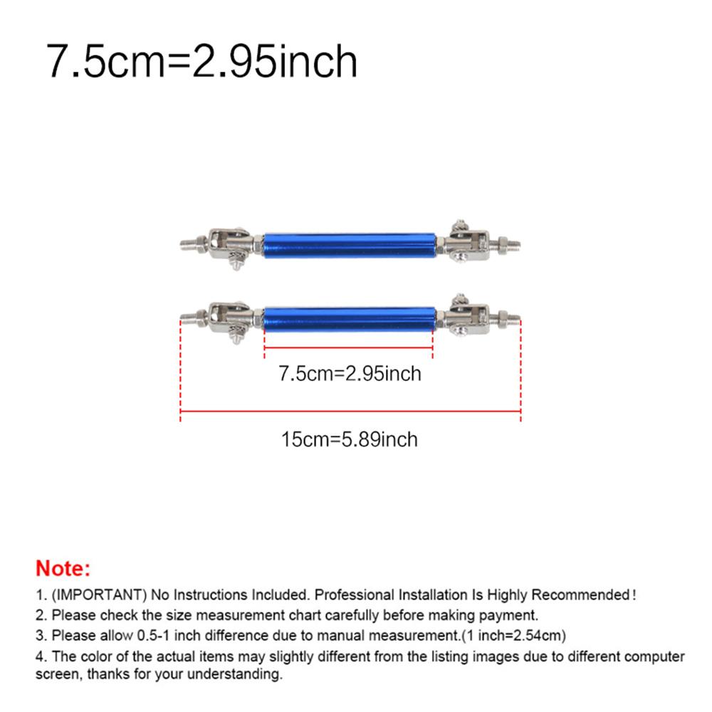 2 шт. 75 мм Гоночный регулируемый сплиттер переднего бампера, поддерживающая тяга/комплект тяг