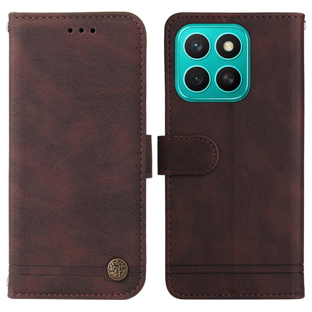 For Honor X8c 4G Leather Wallet Cases Skin Touch Phone Cover Stand with Strap