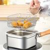 Фритюрница из нержавеющей стали для картофеля фри и куриных крылышек, кастрюля, совместимая с индукцией/плитой, бытовая маленькая масленка с фильтром