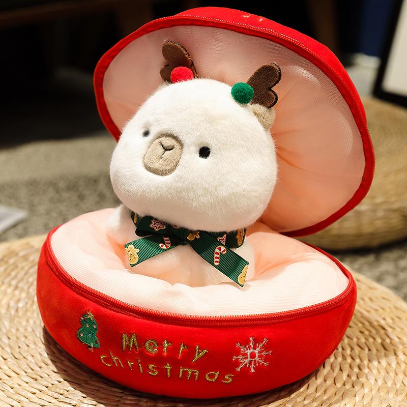 Новая рождественская серия Capybara Мягкие куклы Apple Рождественская елка Capybara Три в одном сюрприз для мальчиков и девочек Рождественские подарки