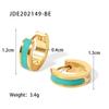 Colorful Enamel Stainless Steel Round Studs Earrings 2023 Stylish Charm Fashion Jewelry Women