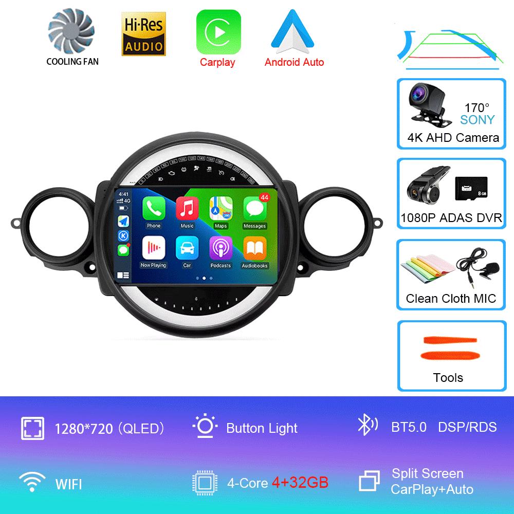 Автомагнитола Android 14 для BMW Mini Cooper R56 R60 R51 2006 - 2015 GPS Carplay Навигация Стерео Авто DSP BT DVD Мультимедийный плеер