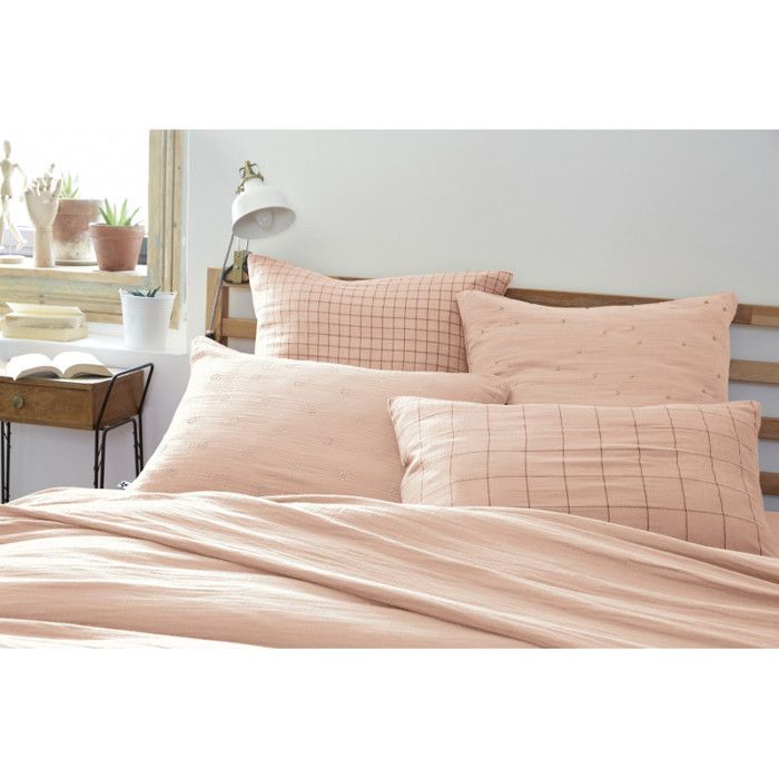 Golden Polka Dot Decorative Pillowcase "Gaïa Chic" 60 X 60 Cm &; 50 X 70 Cm "Cotton Gauze" - Gaïa Chic Guimauve - 50 X 70 Cm