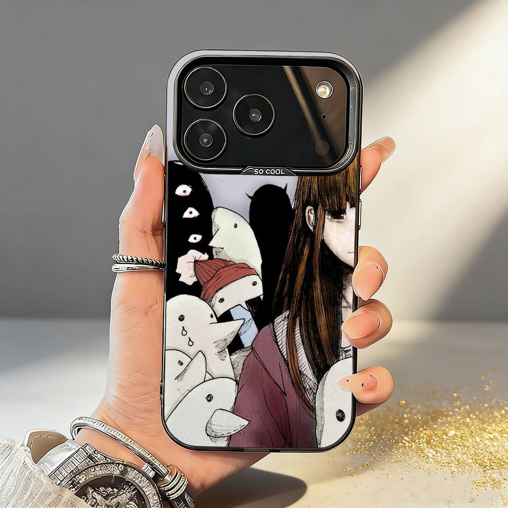 G-Goodnight O-Oyasumi P-Punpun Чехол для телефона для iPhone17,16,15,14,13,12,11,Pro,MAX Белый Матовый Ударопрочный Чехол