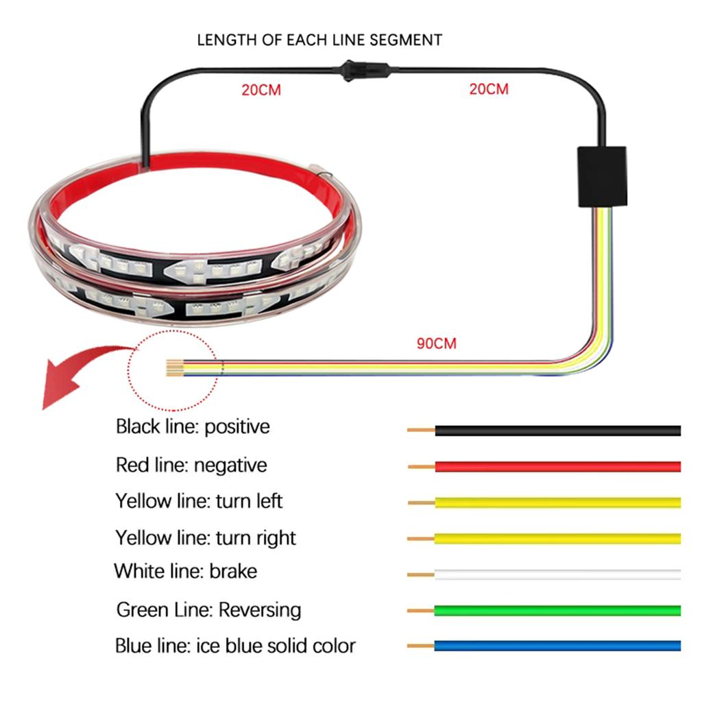 Световая лента на капоте автомобиля, динамические светодиодные ленты для автомобиля, грузовика, водонепроницаемые дневные ходовые огни, стоп-сигнал заднего хода