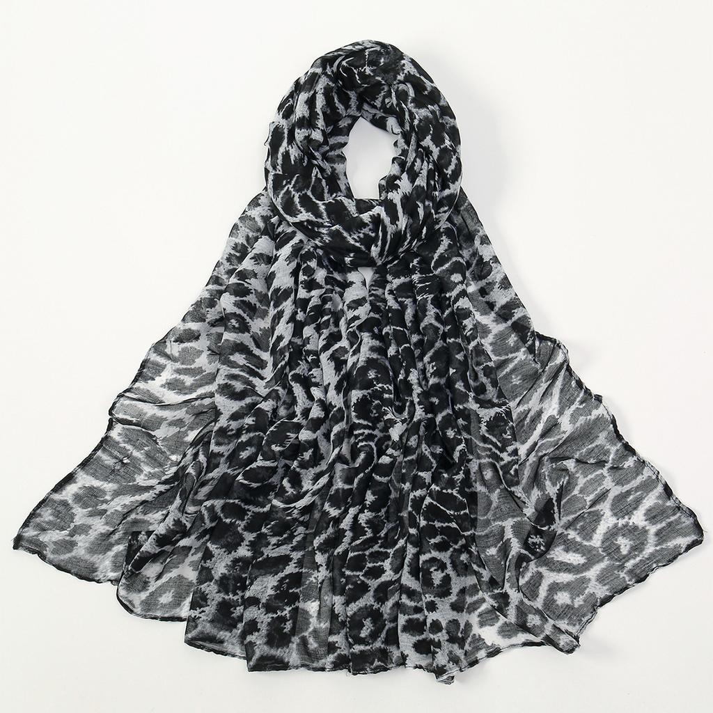 Spring and Autumn New Plant Flower Printing Versatile Bali Yarn Cotton and Linen Feel Scarf Elegant Sunscreen Shawl Women