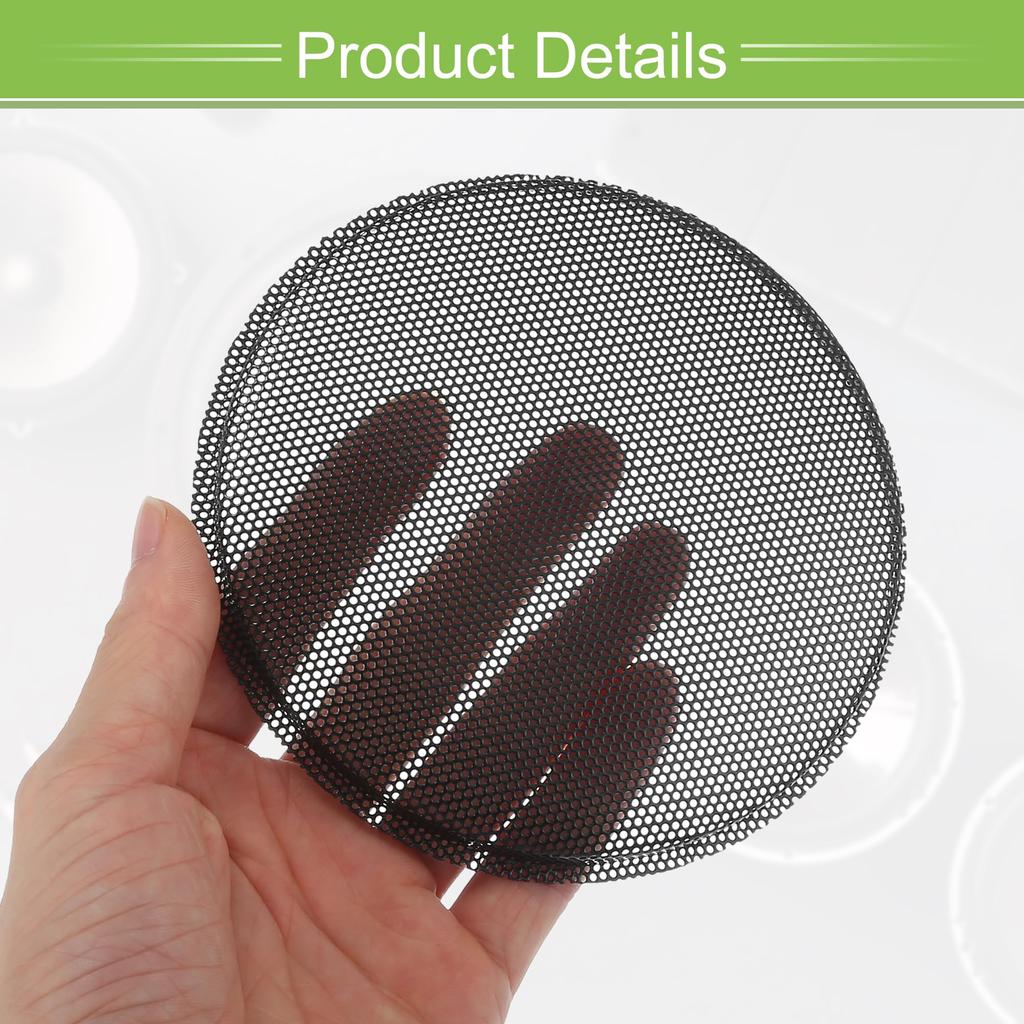 ACROPIX Universal 4.5" Speaker Grille Mesh for Audio Subwoofer 118x124x9mm Frameless Black - 1 Pack