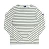 Saint James Unisex Long Sleeve Tee Modern Stripe 9858 Amandier Neige