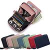Genuine Leather Wallet Japanese Minimalist RFID Blocking Women's Compact Accordion Card Holder with Large Capacity Card Case
