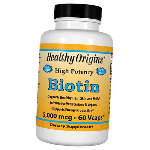 Биотин, Biotin 5000, Healthy Origins  60вегкапс (36354026)