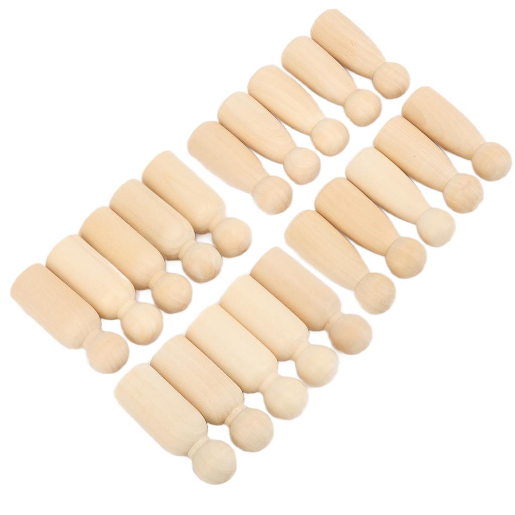 10 шт. Деревянные куклы-прищепки 75 мм 3,0 дюйма Безопасные без заусенцев Развивают навыки работы руками DIY аксессуары для украшения