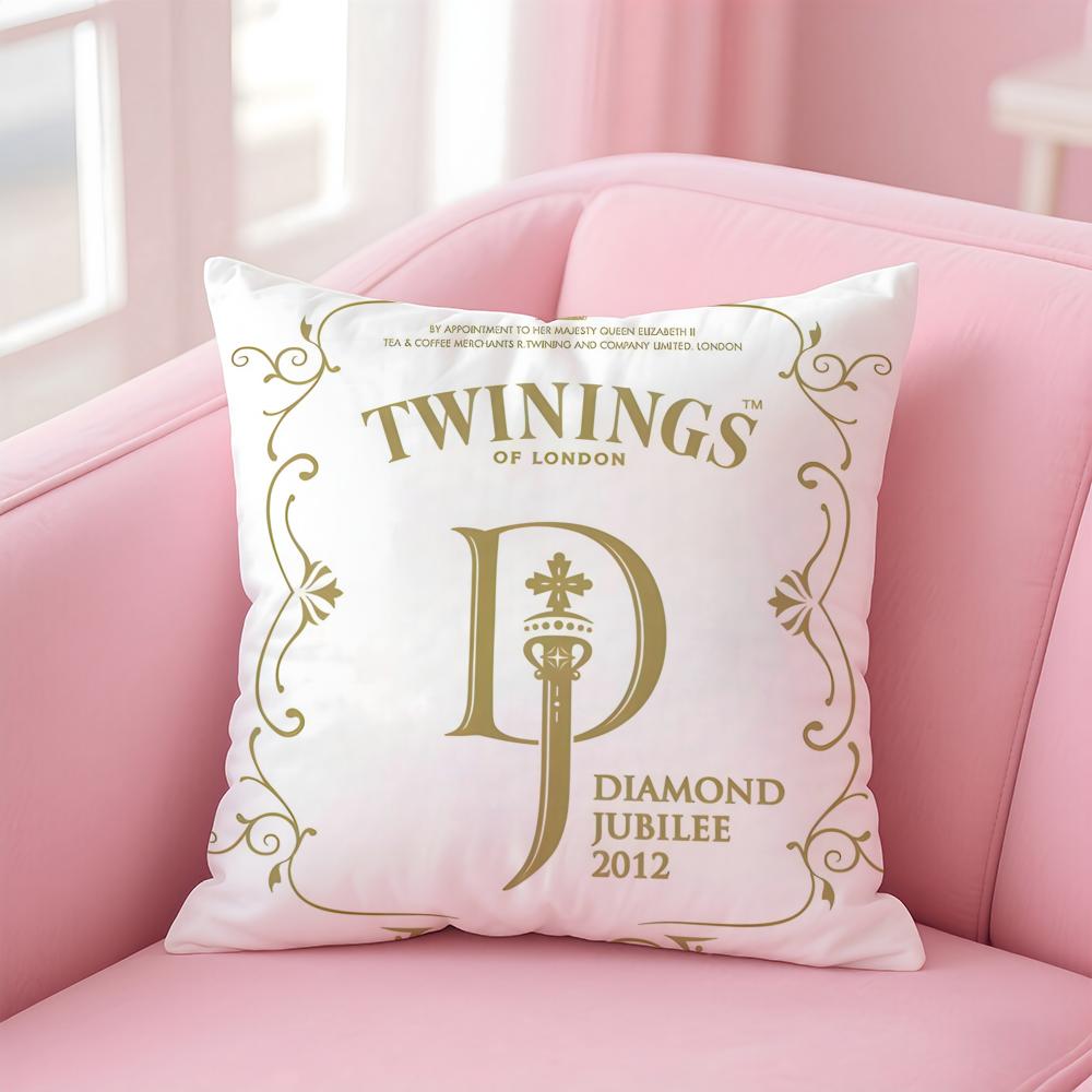 Elegant Red Twinings Cushion Cover Pillowcase Short Plush Invisible zipper Room Sofa Cushion Cover