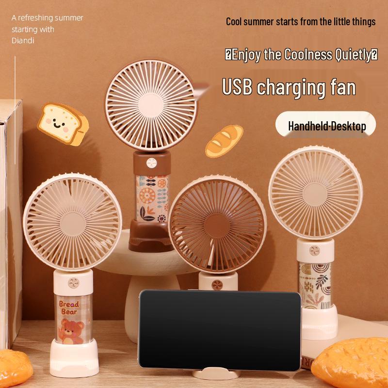 Cartoon Capybara USB Rechargeable Mini Fan & Phone Holder