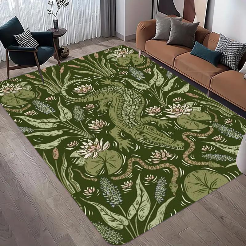 Elegant Swan Washable Rug for Living Room Soft Floor Carpet Non-Slip Stain Resistant Floormat for Bedroom Kids Room Nursery