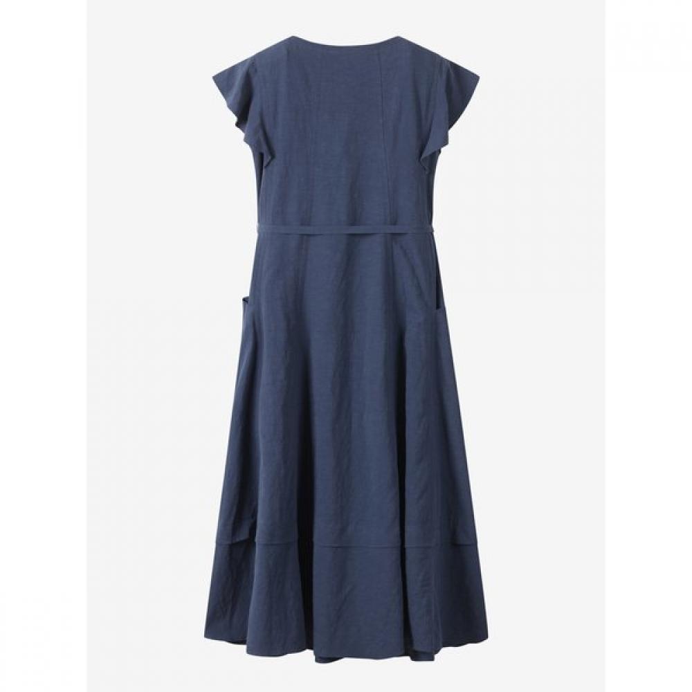 Cc Collect Linen Blend Belted Maxi Dress C252mse039