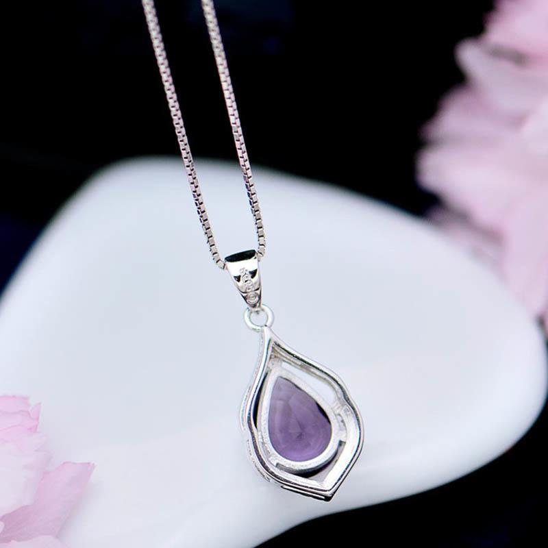 BELLA BOX Hot-selling Purple Water Shape Temperament Classic Necklaces Pendants For Women Wedding Engagement Female Gifts Jewelry