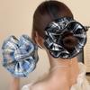 Four Layer Plaid Lace Fabric Hair Ties Elegant Big Scrunchies Fashion Women Daily Hair Rope