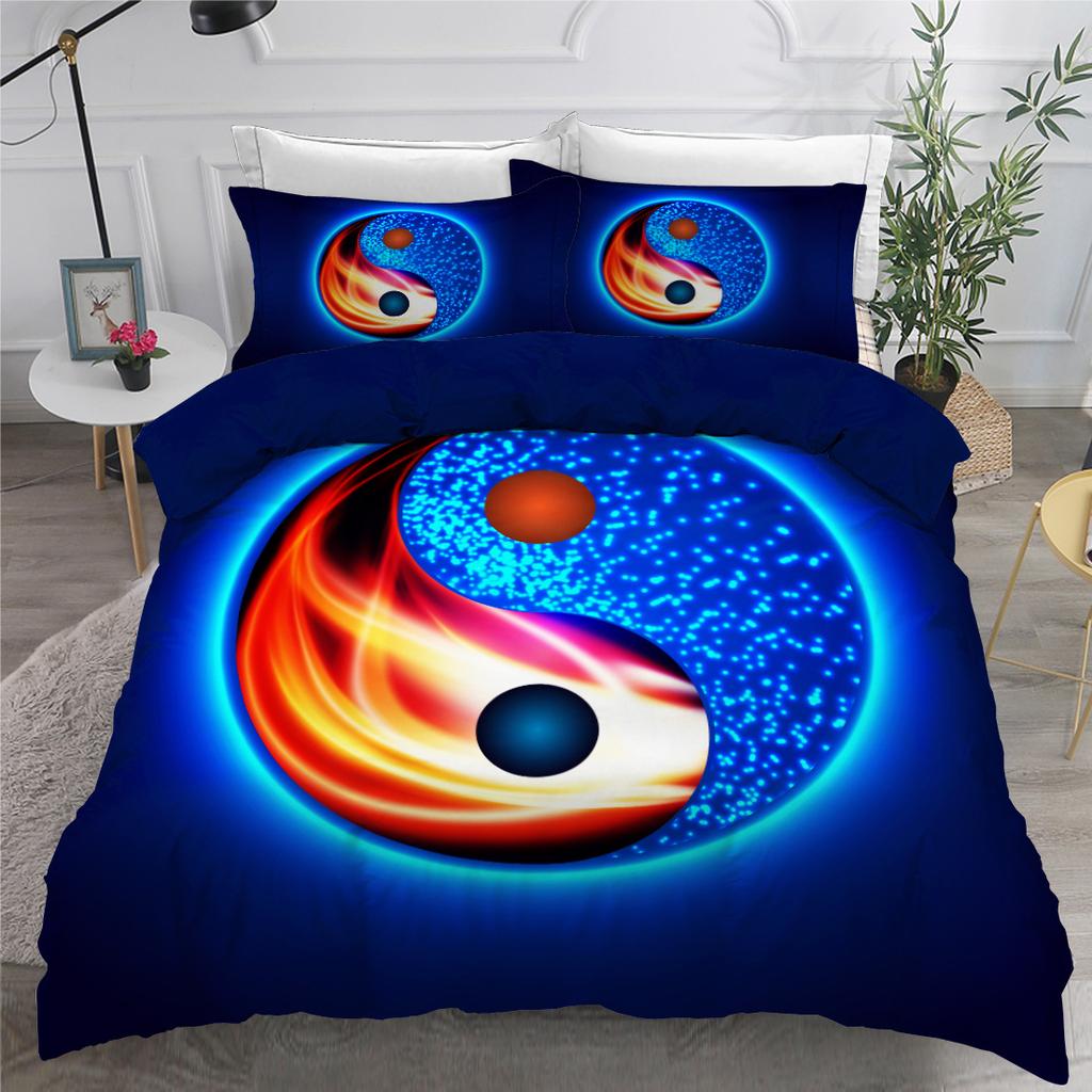 Комплект пододеяльника с принтом Инь и Ян 3D-принт Сплетни для детей, подростков, взрослых Покрывало для одеяла Королевского размера Комплект постельного белья из полиэстера