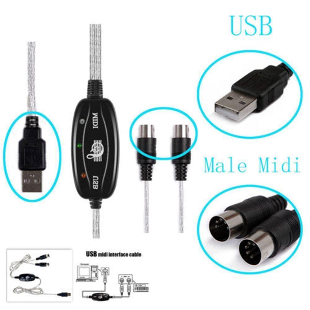 Out for Keyboard PC MIDI Interface MIDI Cable MIDI to USB Cable USB IN-OUT Converter Drum Adapter