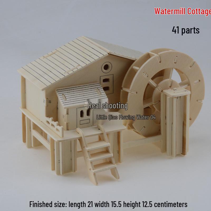 3D Wooden DIY Log Cabin Model - Creative Handmade Villa Puzzle for Adults