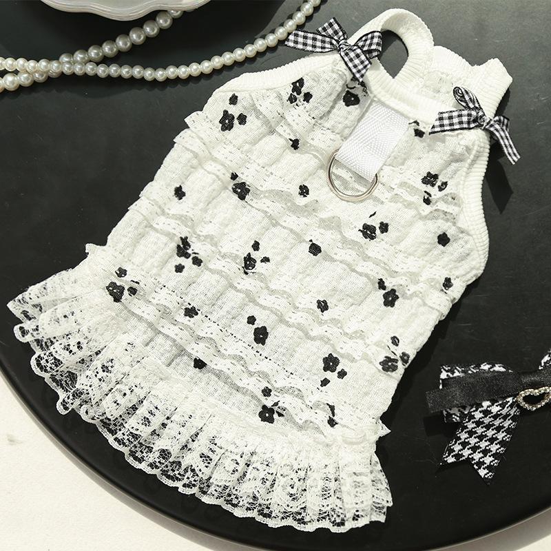 Spring and Summer Pet Lace Cardigan Pet Cat and Dog Clothes Pet Accessories Pets