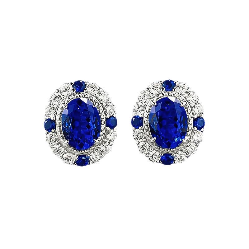 Xian Can Jewelry 2025 Серьги-гвоздики из стерлингового серебра S925 с синими овальными камнями - Элегантная легкая роскошь 6x8 мм