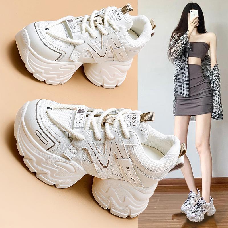 Весенние новые дышащие сетчатые кроссовки на толстой подошве в стиле dad shoes, женские, супер популярные, модные, универсальные, с цветовыми сочетаниями, повседневные спортивные кроссовки