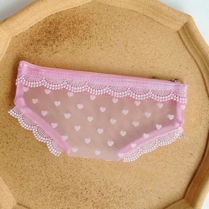 Трусики Форма Дорожная Косметичка Модная Сетчатая Косметичка Сумка для Хранения Макияжа Прозрачная Косметичка на Молнии