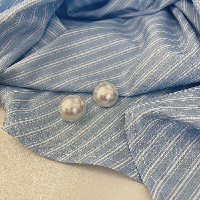 Корейские ретро-серьги с жемчугом Хепберн из серебра 925 пробы: Элегантный круглый дизайн во французском стиле для утонченных женщин