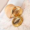Vintage Replica Brass Pocket Compass With Leather Case