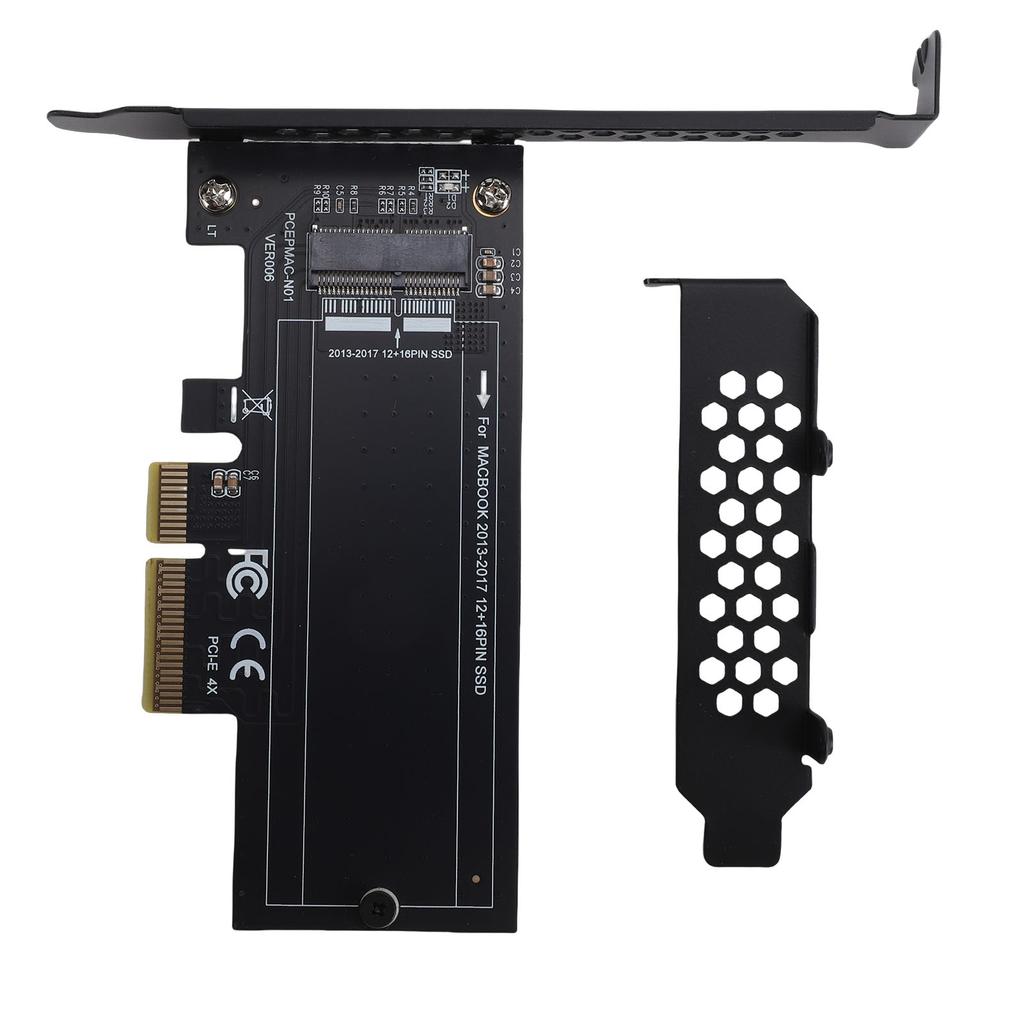 PCI E to SSD Card Support for Macbook Pro 2013 2017 4X to 12+16PIN Converter with Short Baffle Plate