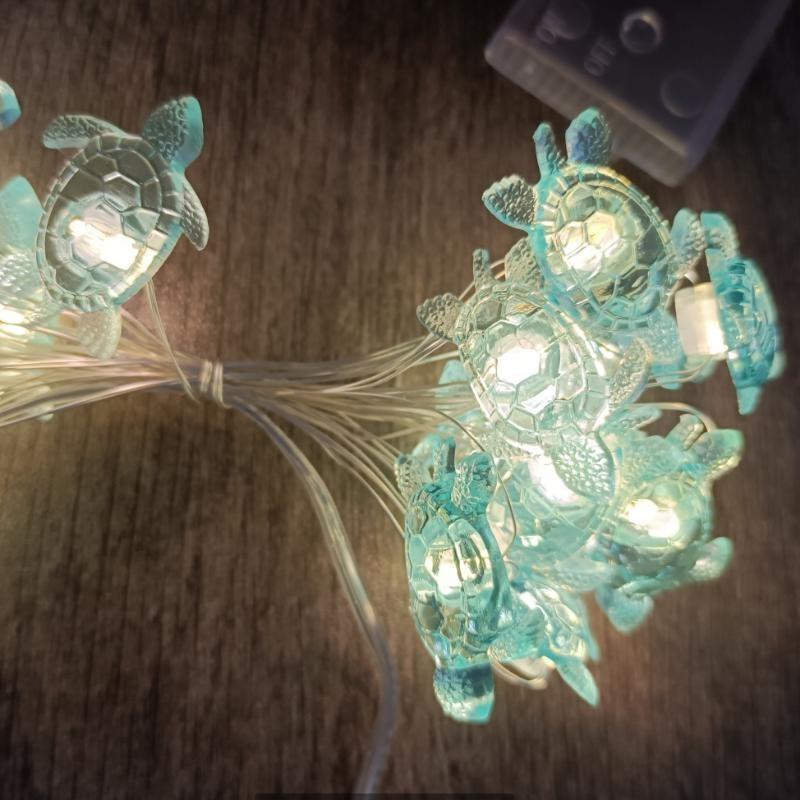 2M 20LED Морские животные Черепаха Гирлянда Вечеринка Подводная вечеринка Украшение на день рождения Пляжная тематика Волшебный свет для дома в помещении