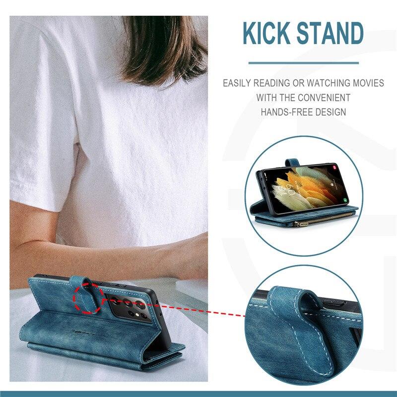 CaseMe Кожаный чехол-книжка с молнией для телефона Samsung Galaxy серии A