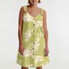 Women's Summer Dress With Pocket Sleeveless Floral Print Sundress
