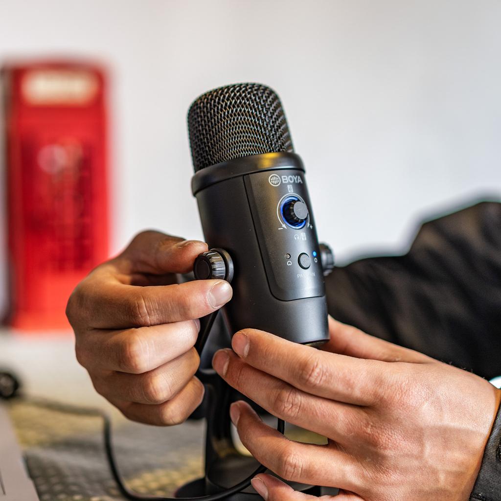 BOYA BY-PM500 Gaming Condenser USB Microphone for PC Mobile Phone Android Windows Mac Youtube Recording Streaming Blogger Vlog