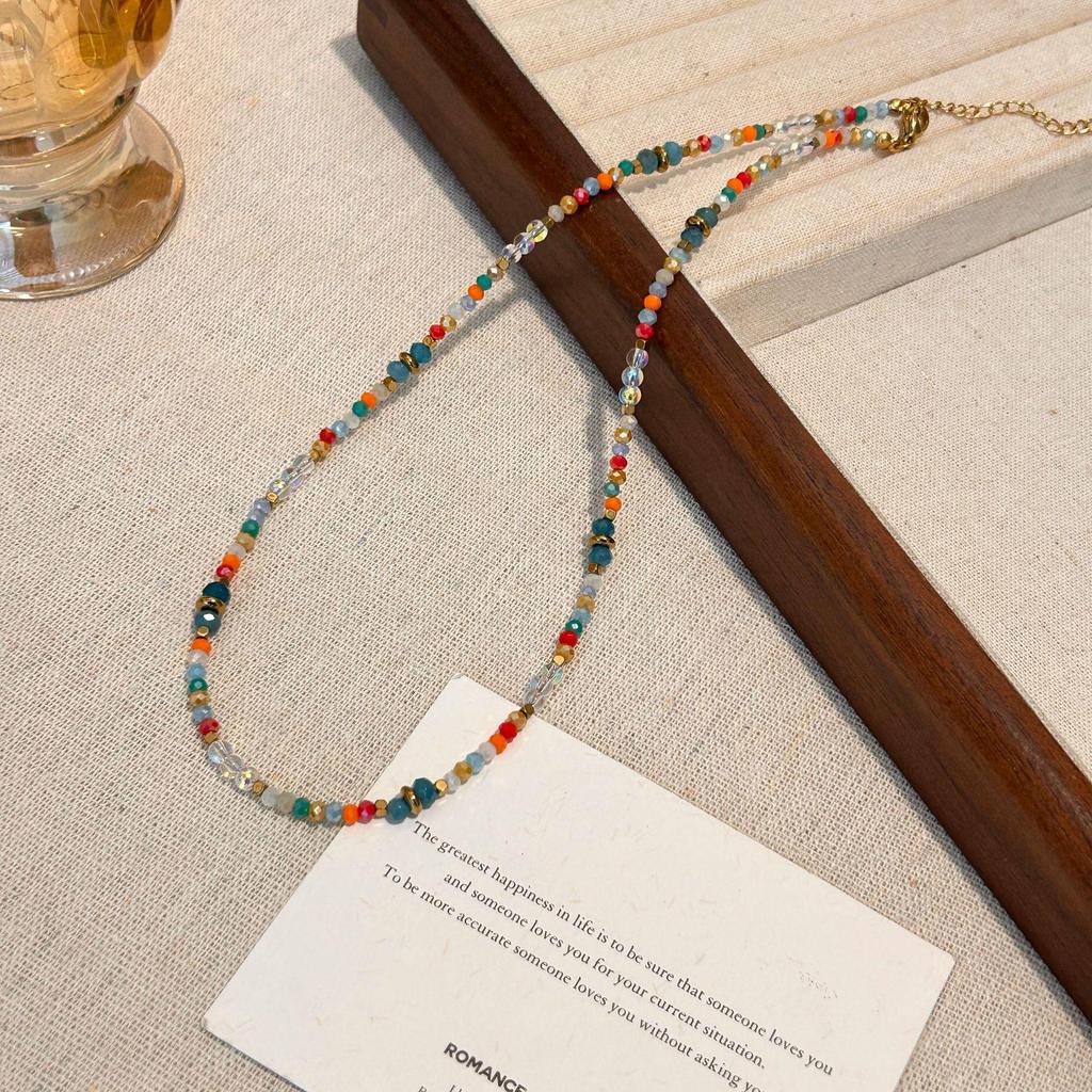 Ожерелье из натурального камня с бусинами для женщин - Роскошный чокер-цепочка на ключицу 2025