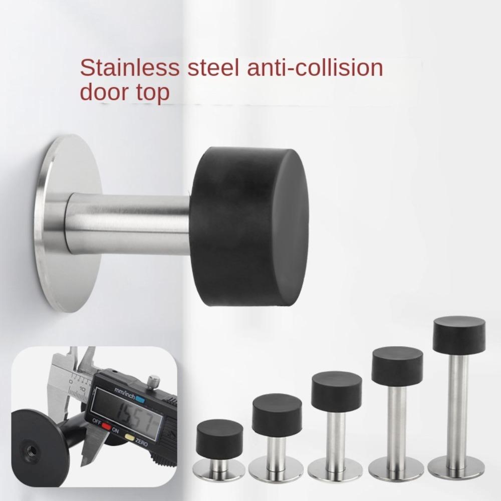 Stainless Steel Door Stopper Nail-free Door Suction New Doorstop Floor