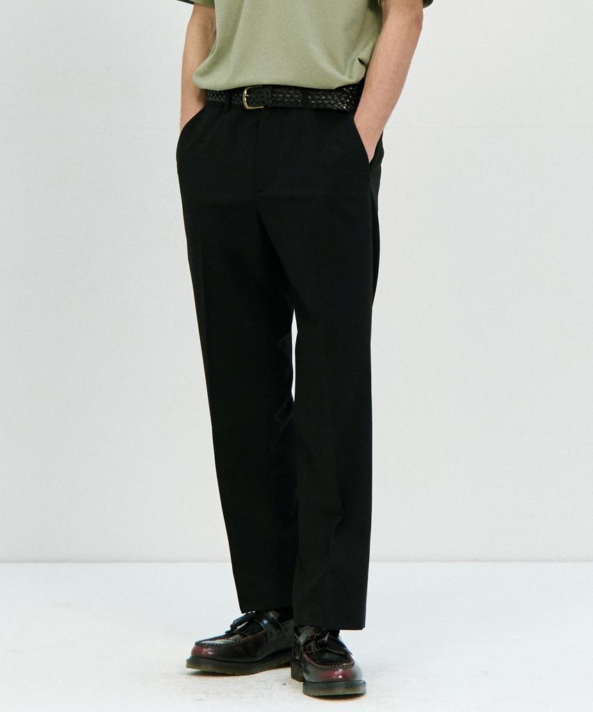BASIC HOUSE Tr Spandex Loose Tapered Hidden Banding Slacks Lzpt3102