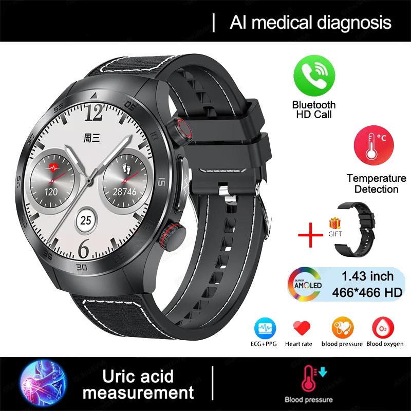 Bluetooth Call ECG+PPG New Smart Watch Mens Health Watch Heart Rate Watches IP68 Waterproof Fitness Tracker Smartwatch