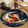 Betty Boop Pattern Round Rug, Indoor/Outdoor Mat, for Picnic, Gameroom, Bedroom, Office, Living Room, Home Decor Carpet, Birthday Gift
