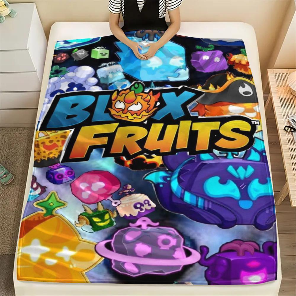1 шт. Фланелевое одеяло с принтом игры Blox Fruits, Высококачественное, Удобное для всех сезонов, Декор для дома, Тепло и уют, Идеально для рождественских подарков 10