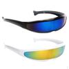 2x Women Futuristic Narrow Party Monoblock Alien Glasses