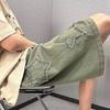 Мужские джинсовые шорты с эластичной резинкой на талии, регулируемым шнурком, большие широкие короткие джинсы, потертые шорты длиной до колена с кисточкой и звездной нашивкой по краю