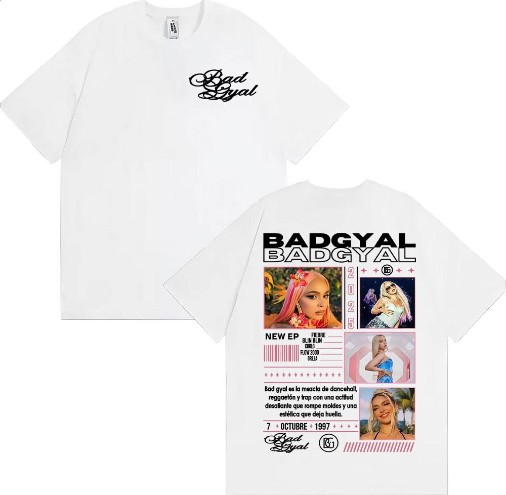 Singer Bad Gyal Album Tour 2025 Merch Tshirt Unisex Womens Fashion Aesthetic Vintage T Shirts Cotton Casual Short Sleeve T Shirt