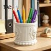 Cool Desk Gadgets Gothic Skull Pen Holder, 3D Printed PLA Stationery Organizer, Pencil Cup Halloween Theme Container for Makeup Brushes And