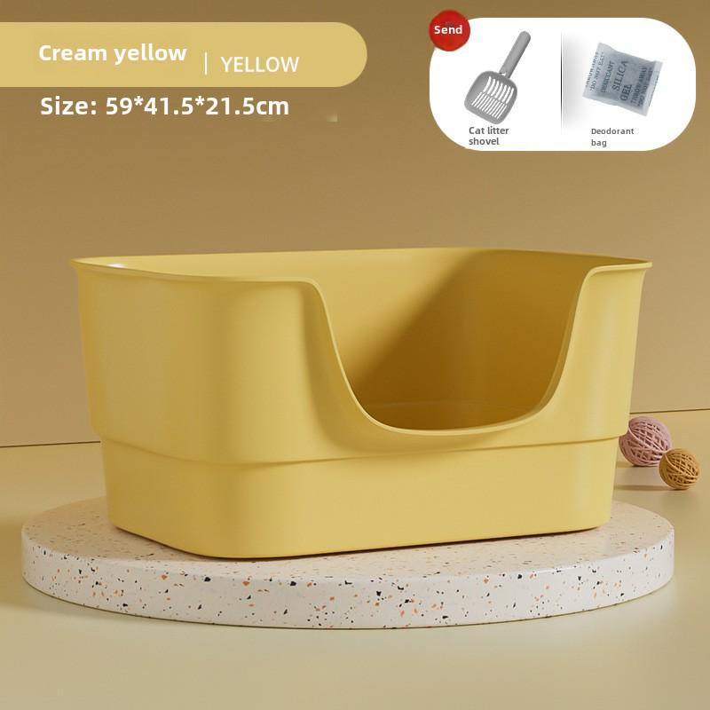 Extra Large Splash-Proof Cat Litter Box with High Sides