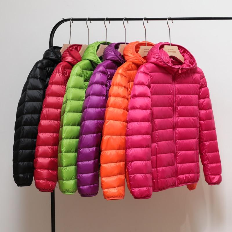 Down Jacket Women Coat Autumn Winter Jackets for Warm Quilted Parka Ladies and Light Female Ultralight Hooded